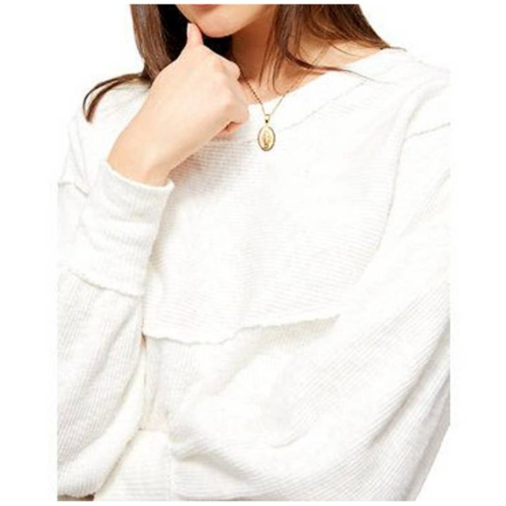 NEW NWT Free People OG Long Sleeve Sweater Ivory Thermal